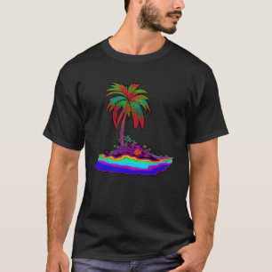T-shirt Île tropicale psychédélique
