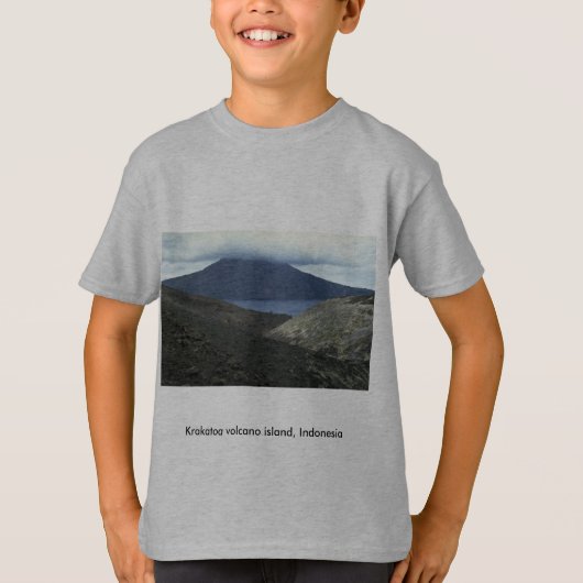 T-shirt Île volcanique de Krakatoa, Indonésie (Devant)