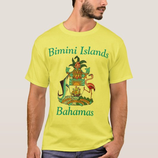 T-shirt Îles Bimini, Bahamas avec armoiries (Devant)