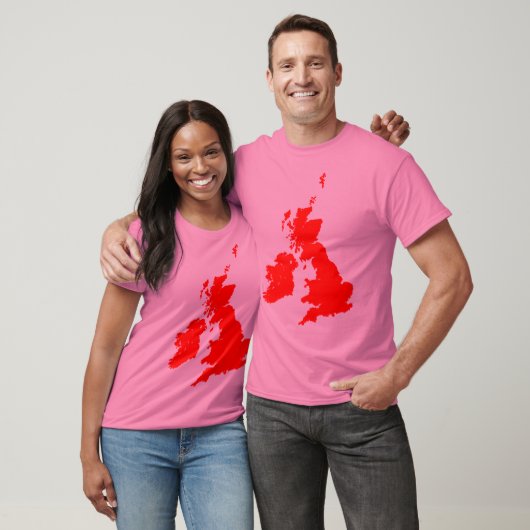 T-shirt Îles britanniques en rouge (Unisexe)