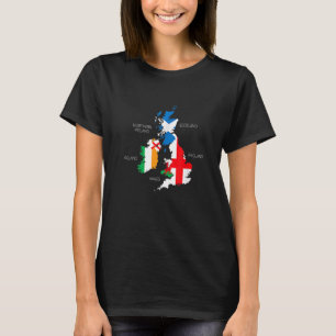 T-shirt Îles Britanniques Mer Irlande Écosse Pays de Galle