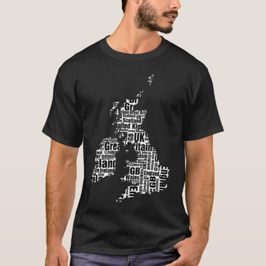 T-shirt Îles britanniques typographiques (Devant)