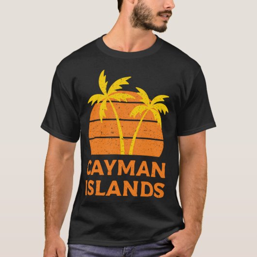 T-shirt Iles Cayman Retro (Devant)