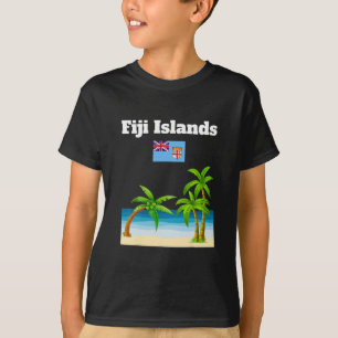 T-shirt Îles Fidji Amoureux Voyage Souvenir Drapeau Fidjie