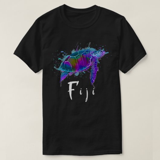 T-shirt Îles Fidji Aquarelle Turtle Fidji Souvenir (Design devant)