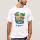 T-shirt Îles Fidji Vacances Surf Plage Trip Palm Tree (Devant)