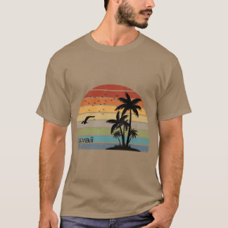 T-shirt Îles Hawaïennes Vintage ChaudesHawaii État Aloha f