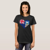 T-shirt Îles Malouines Drapeau Drapeau Dons de coeur Pullo (Devant entier)
