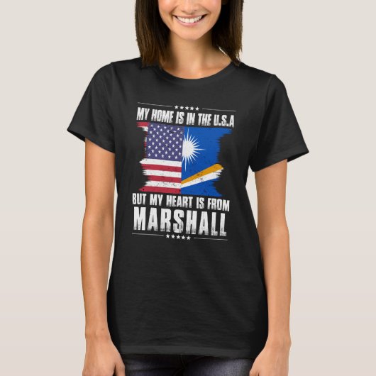 T-shirt Îles Marshall Patriot Américain Grosse Maison Coeu (Devant)