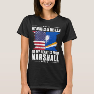 T-shirt Îles Marshall Patriot Américain Grosse Maison Coeu