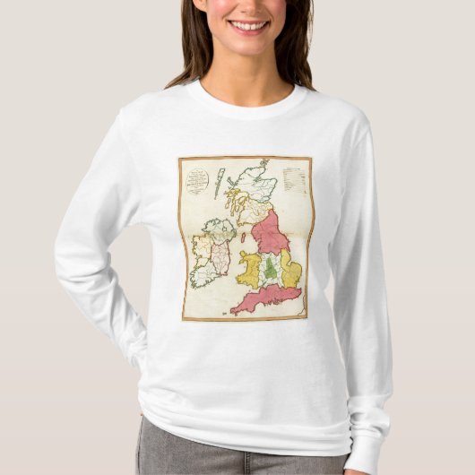 T-shirt Îles simples des Anglais de carte (Devant)