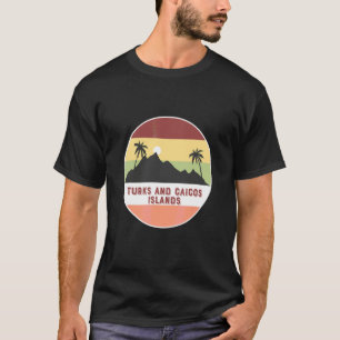 T-shirt Îles Turques-et-Caïques Montagne et Palmiers