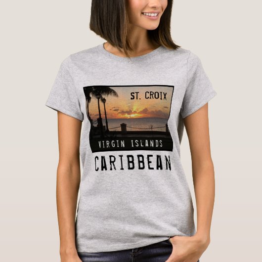 T-shirt Îles Vierges Sainte-Croix Coucher de soleil USVI C (Devant)