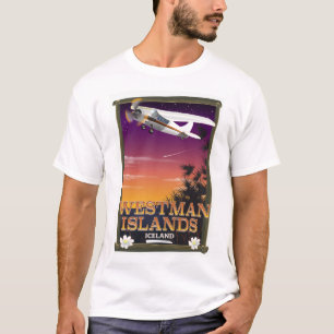 T-shirt Îles Westman Island affiche de voyage en Islande