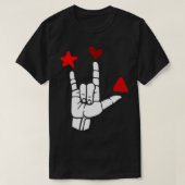 T-shirt ILL signe des formes rouges ASL Signal Language De (Design devant)