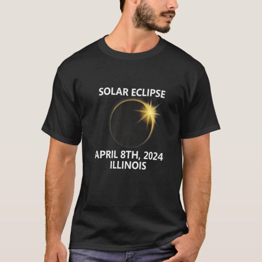 T-shirt Illinois 2024 Solar Eclipse Benton Carbondale Evan (Devant)