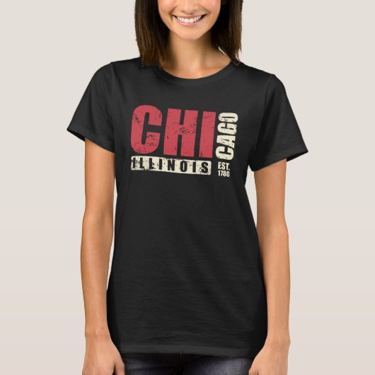 T-shirt Illinois Chicago USA America State (Devant)