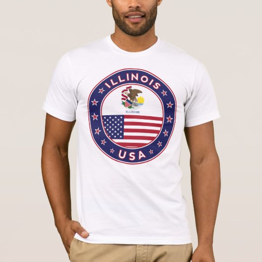 T-shirt Illinois, Illinois t-shirt, (Devant)