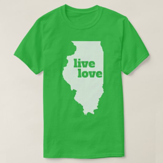 T-shirt Illinois Live Love Illinois (Design devant)