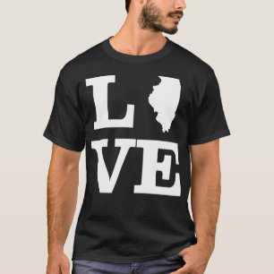 T-shirt Illinois Love Design State Outline Illinois Home