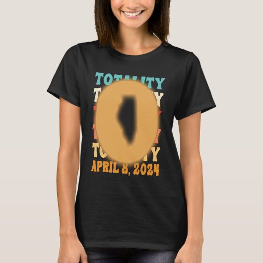 T-shirt Illinois Totality Solar Eclipse April 8 2024 Astro (Devant)