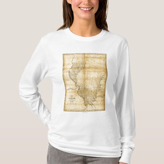 T-shirt IllinoisPanoramic MapIllinois (Devant)