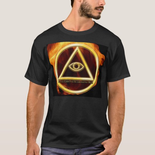 T-shirt Illuminati sur le feu (Devant)