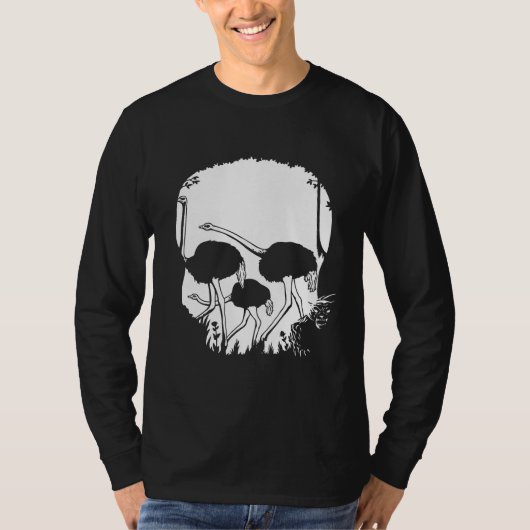 T-shirt Illusion de crâne d'autruche (Devant)