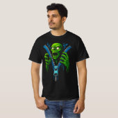 T-shirt Illusion de fermeture éclair zombie | Tee graphiqu (Devant entier)