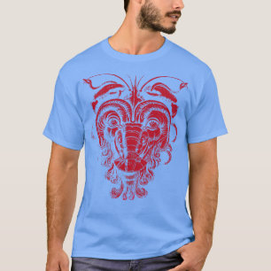 T-shirt Illusion de la face rouge cool tenant des serpents