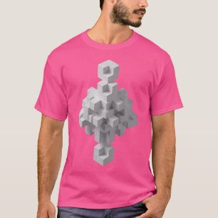 T-shirt Illusion géométrique Optique Cubes blancs