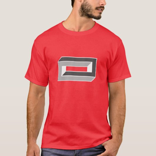 T-shirt Illusion optique - brique (Devant)