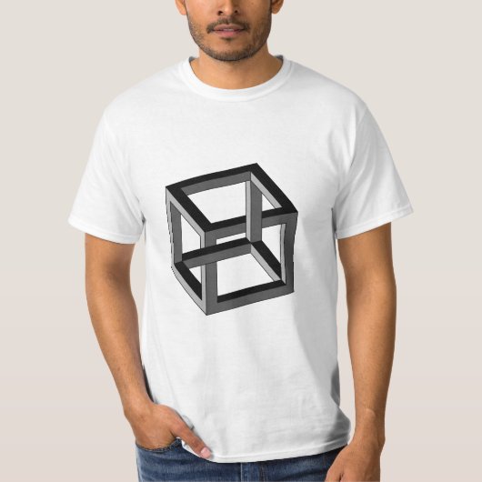 T-shirt Illusion optique - cube impossible (Devant)