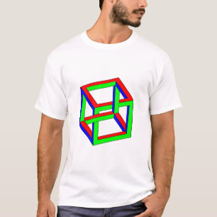 T-shirt Illusion optique - cube impossible en RVB