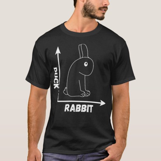 T-shirt Illusion optique fou Rabbit Duck Perspective bla (Devant)