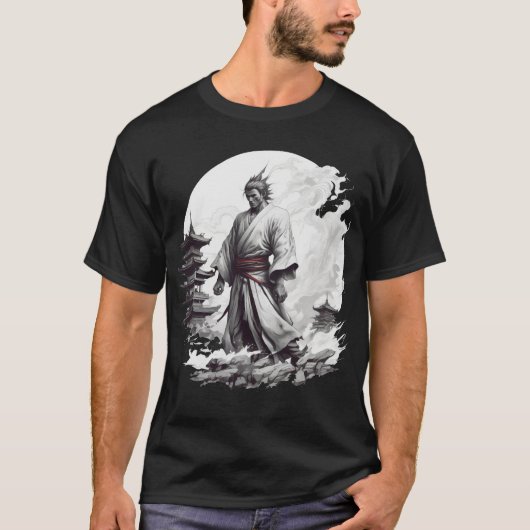 T-shirt illustrant japonais Samurai (Devant)