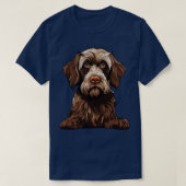 T-shirt Illustration à poils durs Pointing Griffon Dog (Design devant)