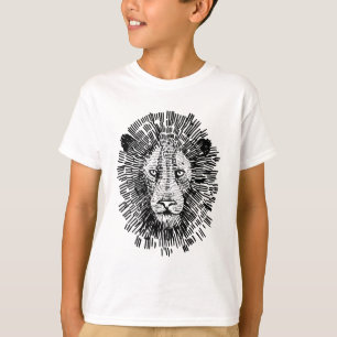 T-shirt Illustration abstraite de tête de lion audacieuse