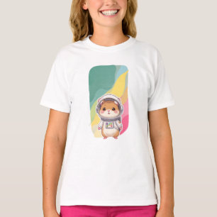 T-shirt Illustration adorable d'un hamster spatial