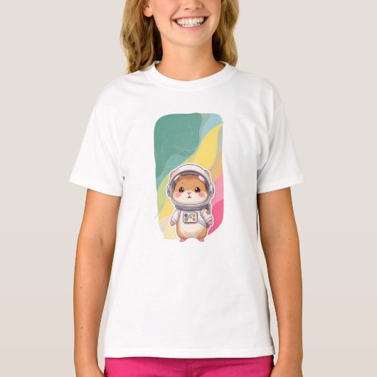 T-shirt Illustration adorable d'un hamster spatial (Devant)