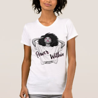 T-shirt Illustration Afro Cheveux Naturels Puissance Intér