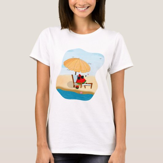 T-shirt Illustration amusante de pastèque (Devant)