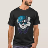 T-shirt Illustration amusante Vaping Husky Vaping Cool Vap (Devant)