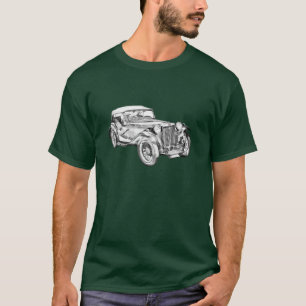 T-shirt Illustration antique de voiture de sport de comit
