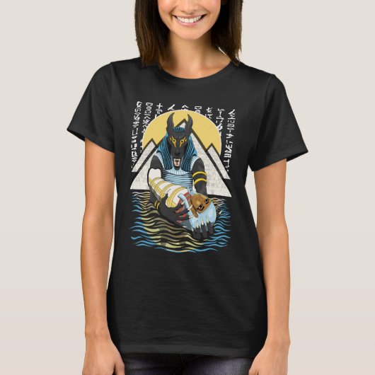 T-shirt Illustration Anubis du dieu égyptien antique (Devant)