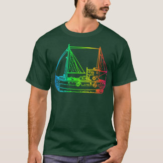 T-shirt Illustration arc-en-ciel du navire