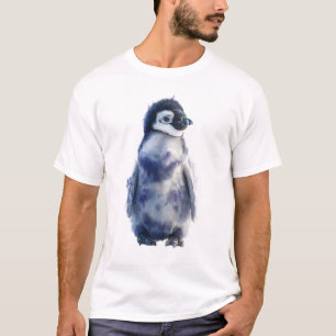 T-shirt Illustration artistique d'un poussin manchot emper