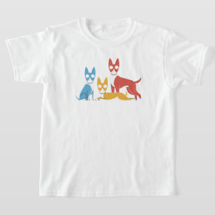 T-shirt Illustration artistique minimale de trois DOGS