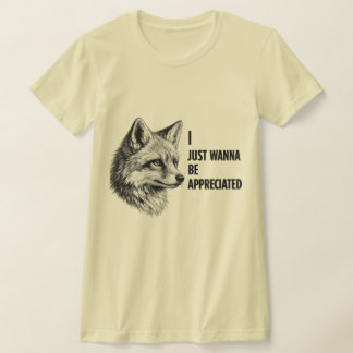 T-shirt Illustration au crayon Renard Je veux juste être a