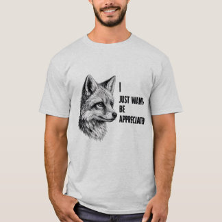 T-shirt Illustration au crayon Renard Je veux juste être a